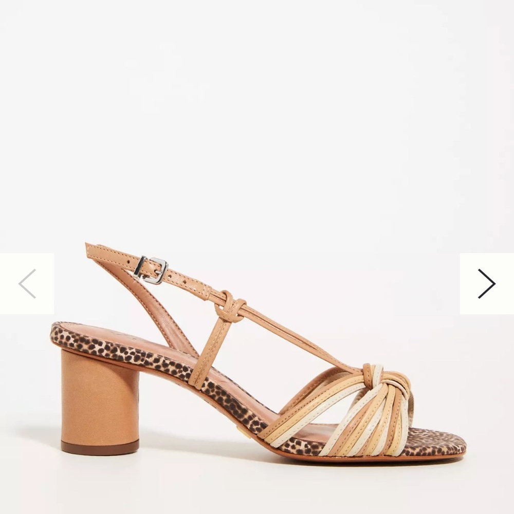 Gently worn Anthropologie Vicenza Tonal Slingback Heeled Sandals in Gold Size 10